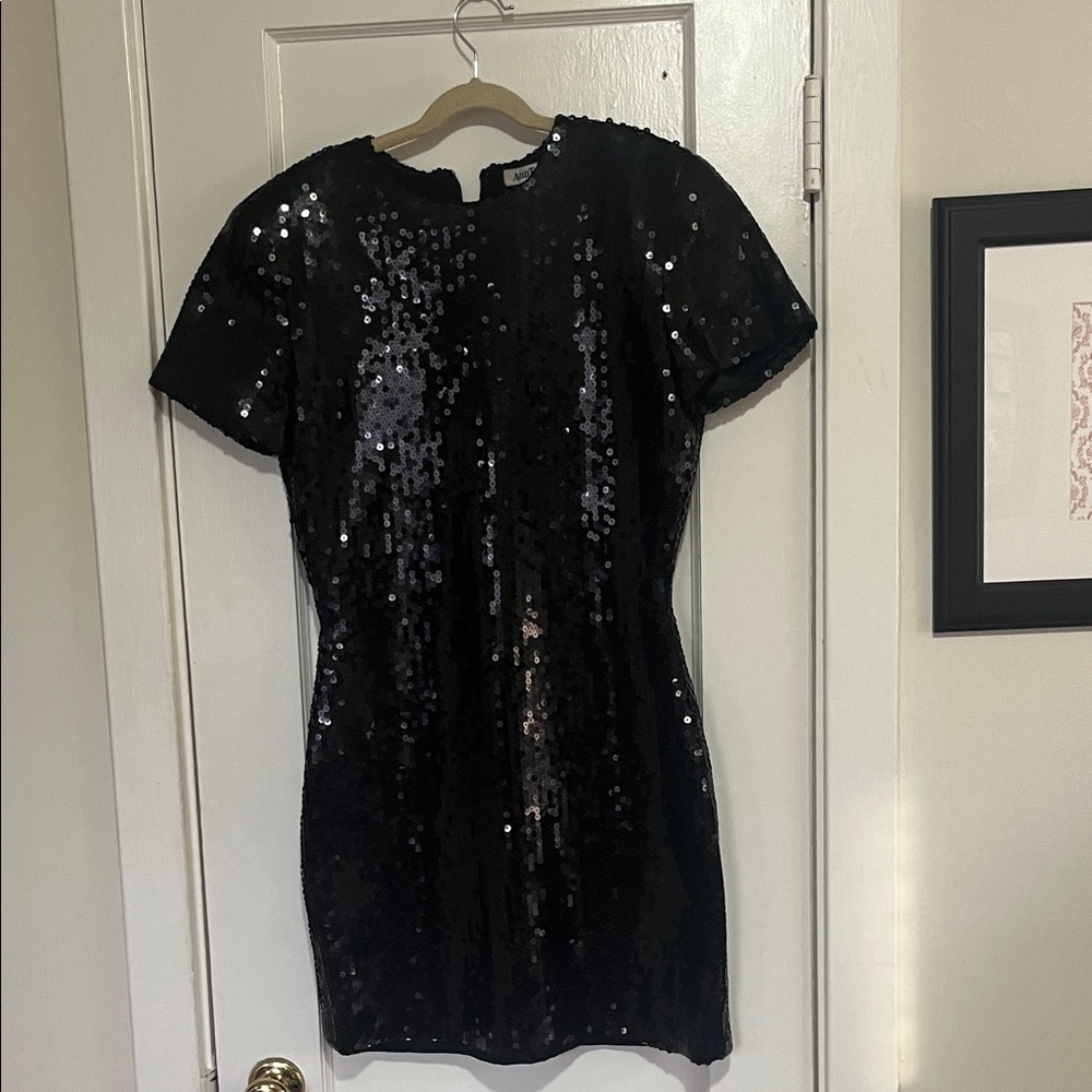 Ann Taylor Factory Black Sequin Mini Dress